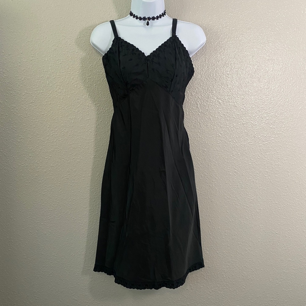 Vintage Black Dress Small Dark Feminine Embroidered Versatile Witchy Whimsigoth